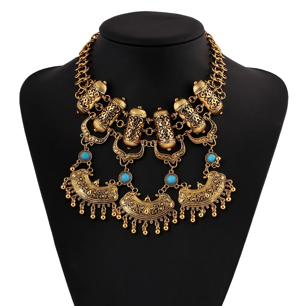 

New Design Antique Vintage Statement Necklace Gypsy Bohemian Ethnic Fashion Jewelry for Women, Picture