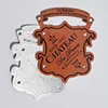 Red Copper Printing metal label for wine and cigar box Aluminium custom printed labels