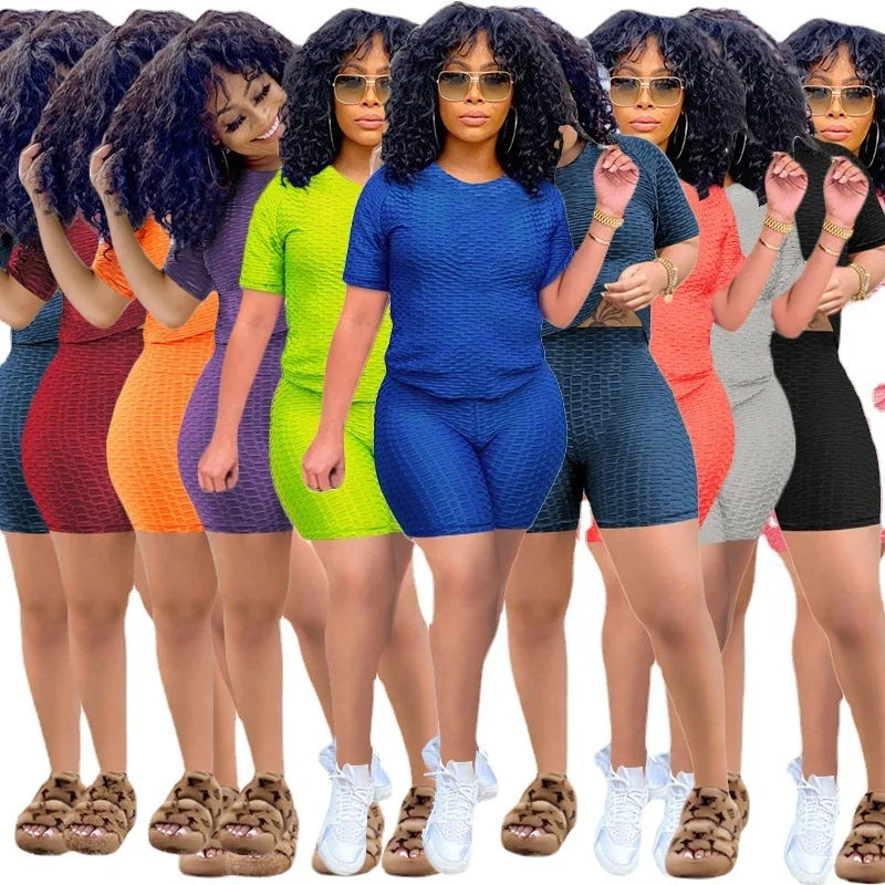 

Hot sale women Tracksuits Jogger Pant Sets Summer Clothing Two Piece Set Outfits 2 Piece Pant Biker Short Sets