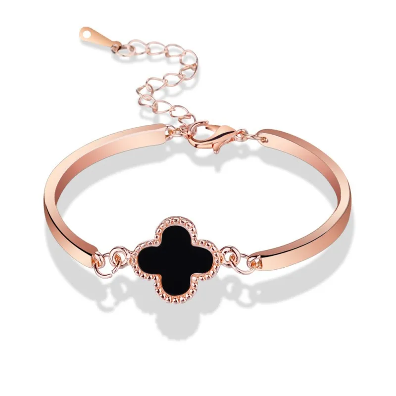 

Factory Wholesale High Quality Women Charm Alloy Bracelet Bangles Popular Metal Jewelry Four Leaf Clover Bracelet