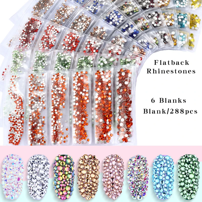 

Xiaopu 40 Colors Wholesale SS3-SS10 Mixed Sizes 6 Grids Non Hot Fix Rhinestone for Nail Art Garments Decoration