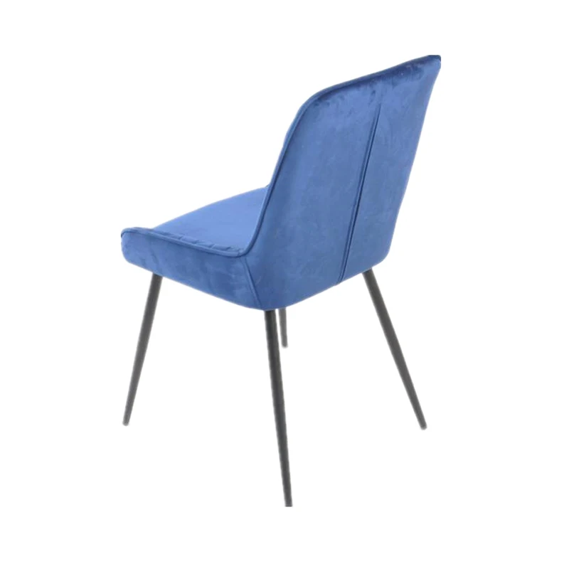 
High quality Modern Home furniture Black Leg Blue Velvet Fabric Dining Chair 