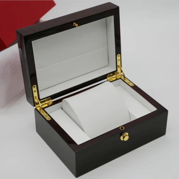 

Custom logo wooden watch box best selling black luxury solid wood watch storage box