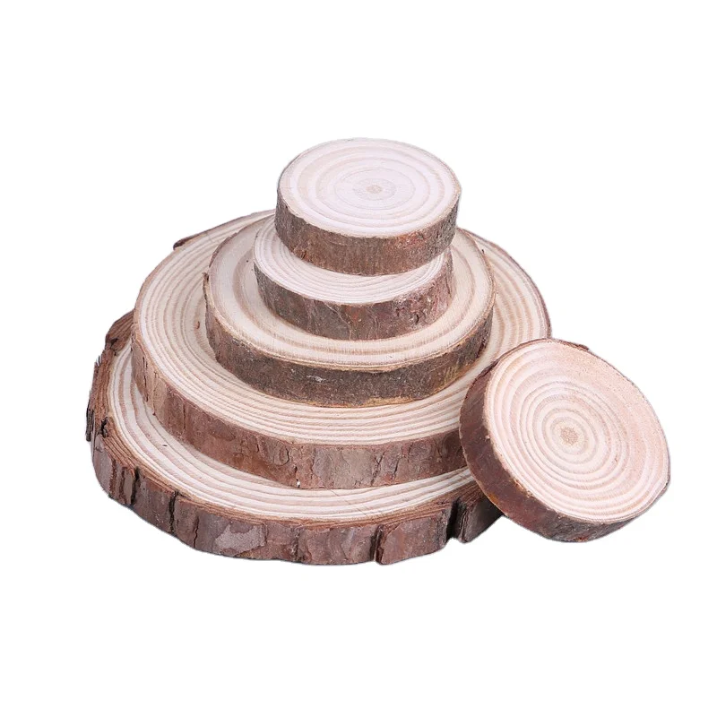 

Simple Natural DIY Parts Wooden Round Coasters Wood Stump Drink Coaster Wood Coasters For Beverages & Wine