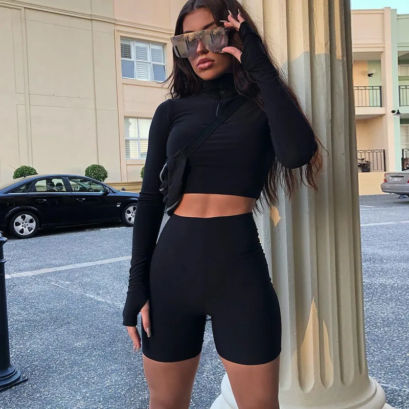 

Lygens Wholesale Women Pullover Zip Blank Streetwear Sweatshirts Customize Plain Crop Sport Workout Joggers Clothes