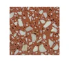 Red artificial stone terrazzo flooring tiles sample