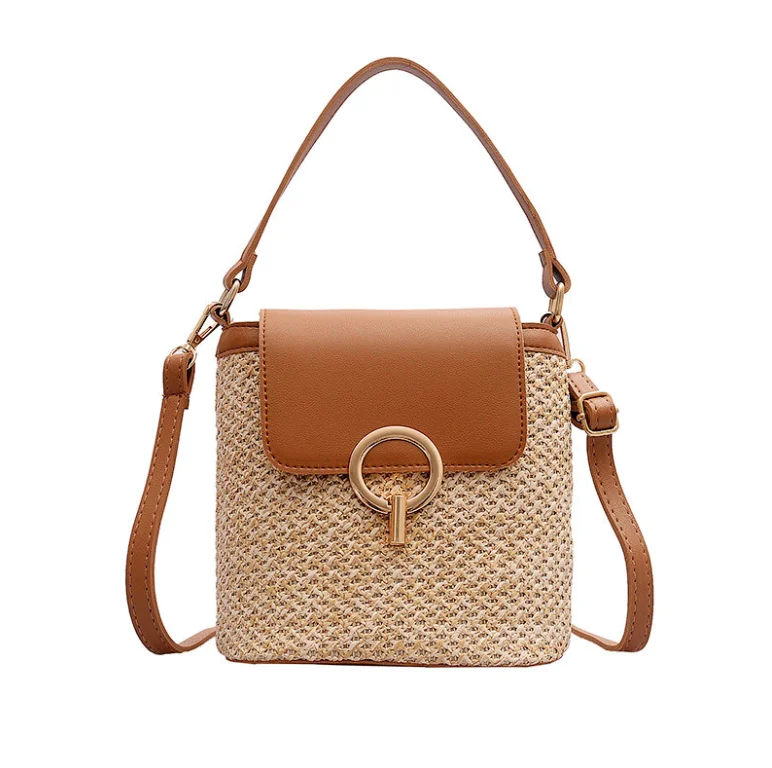 

Spring summer style woven handbag bucket straw bags women handbags women summer rattan bags, Different colors