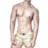 2017 new Custom gold shiny imitation leather underwear men boxer shorts
