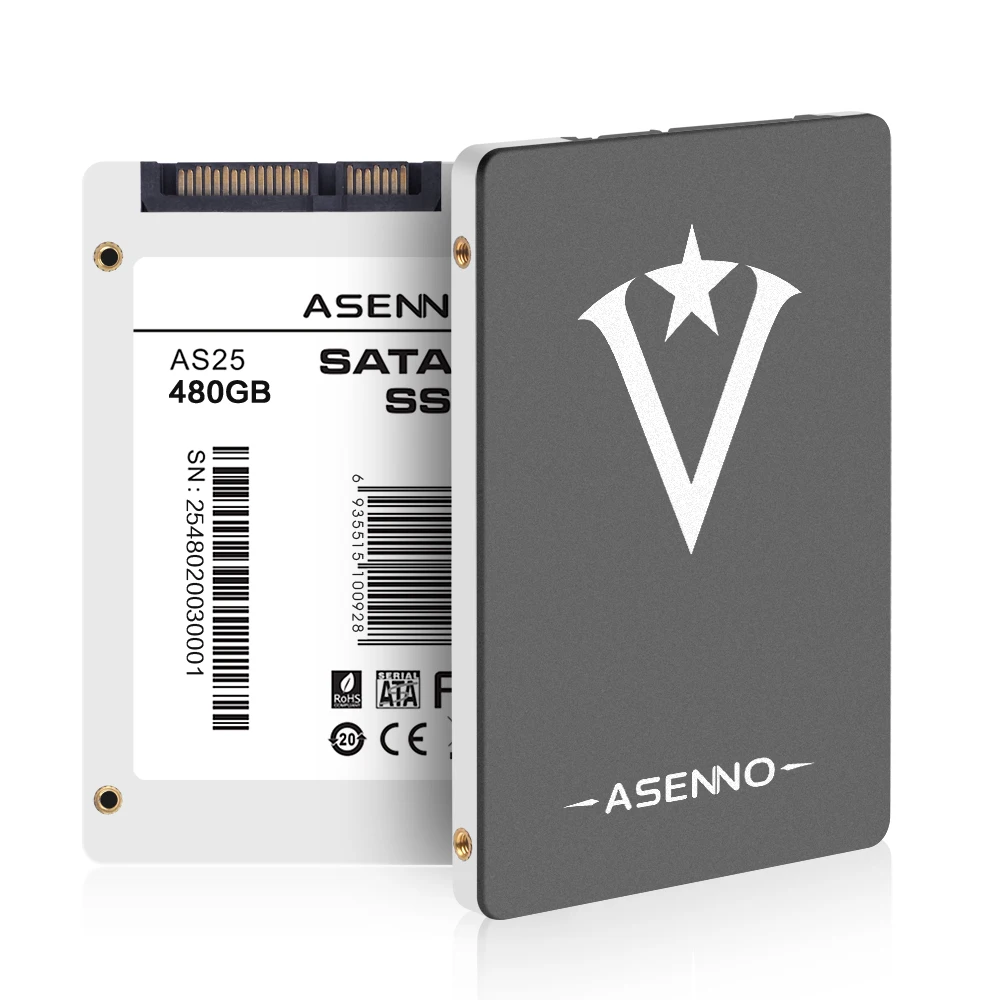 

ASENNO 2.5 inch SSD SATAIII 120GB 240 GB 480GB 1T hard drive storage used for computer laptop desktop accept oem brand for free, Grey