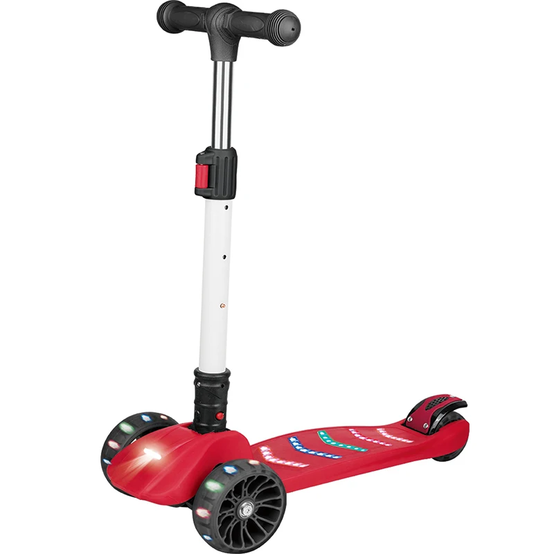 

new big wheel kick scooter with led light and music for kids