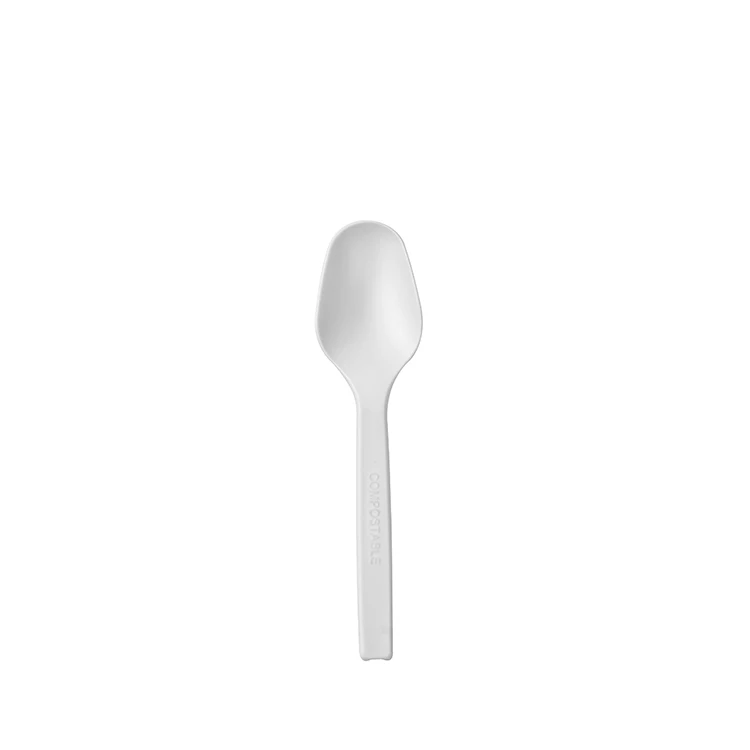 

compostable cutlery biodegradable corn starch disposable tableware spoon, White/green/black/brown