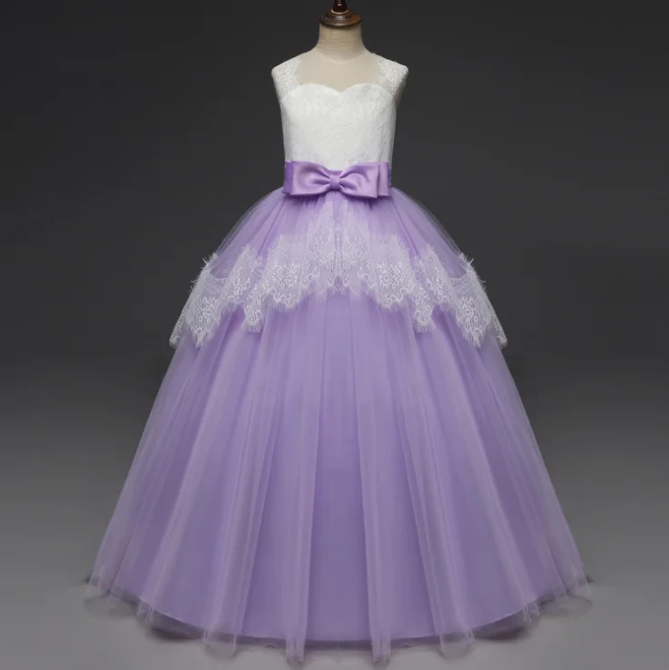 

Summer Girl Lace Dress Long Tulle Teen Party Elegant Children Clothing Kids Dresses For Girls Princess Wedding Gown