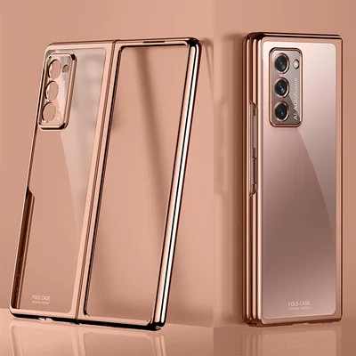 

For Samsung Galaxy Z Fold 2 Transparent Mobile Phone Case All-inclusive Electroplating Back Cover For Samsung Fold2 W21