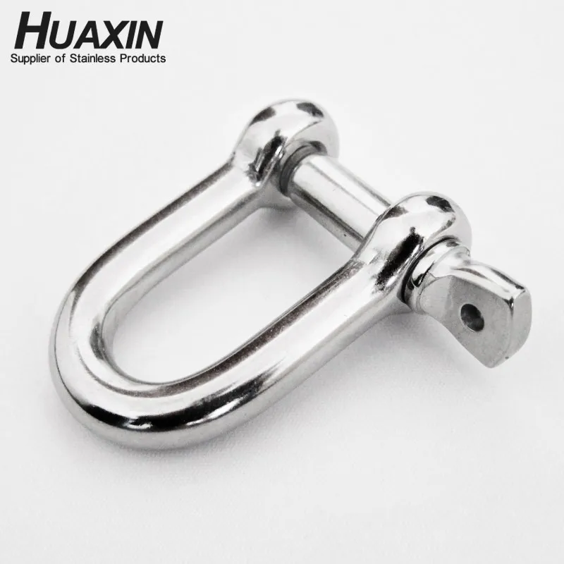 ISO9001 Top Quality SUS304 D Type Stainless Steel Shackle 6mm Hot Forged