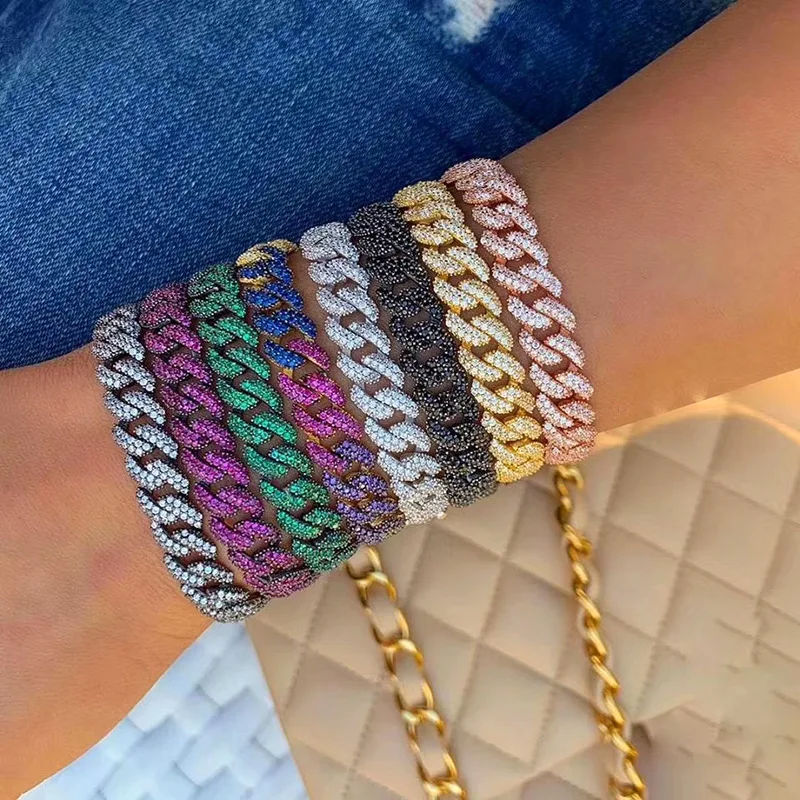 

Custom color gold plated bracelet anklet micro pave colorful zircon stone bracelet, Picture shows