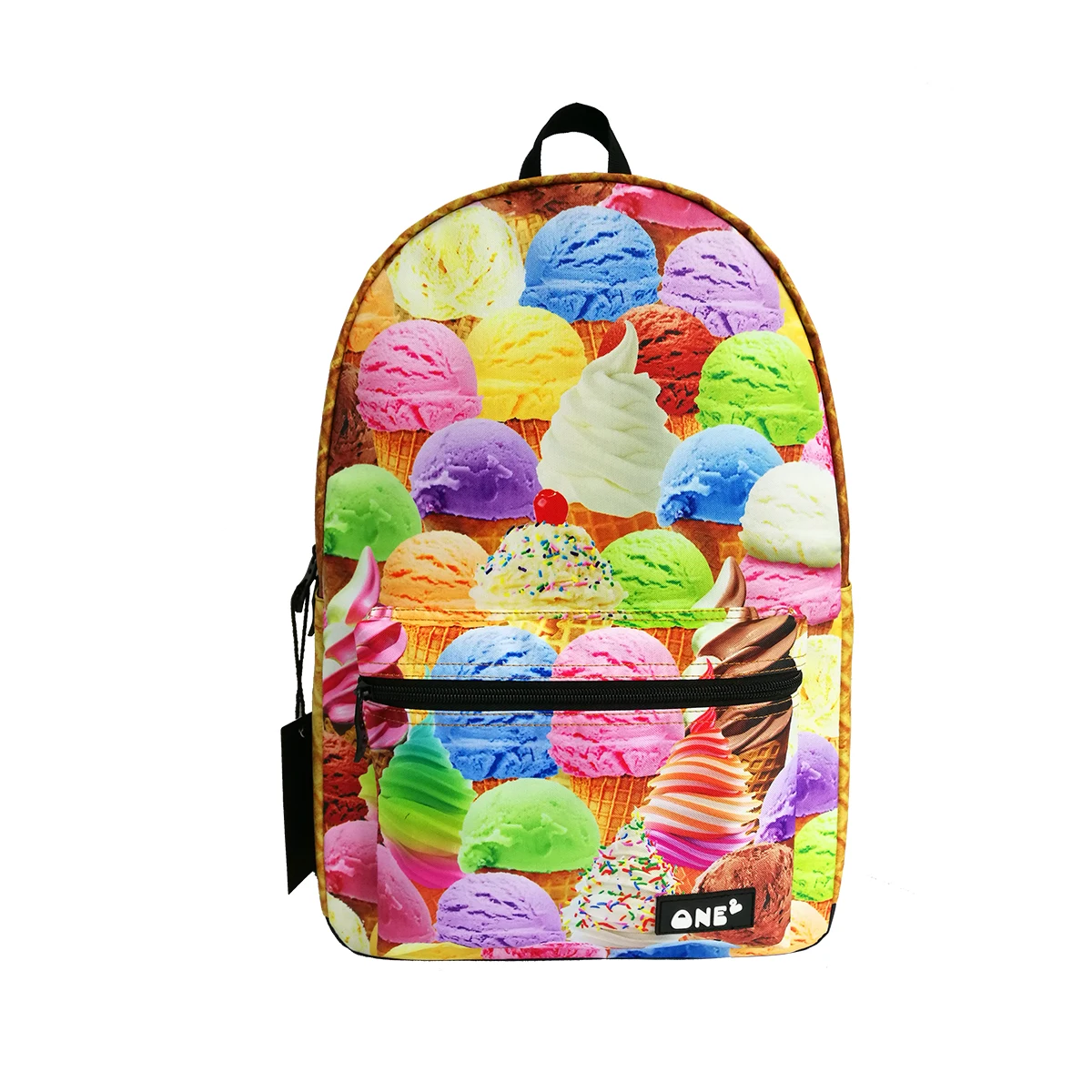 

Cheapest children durable big capacity school bag ice cream design printing custom girls fashion school bag NO MOQ, Customized