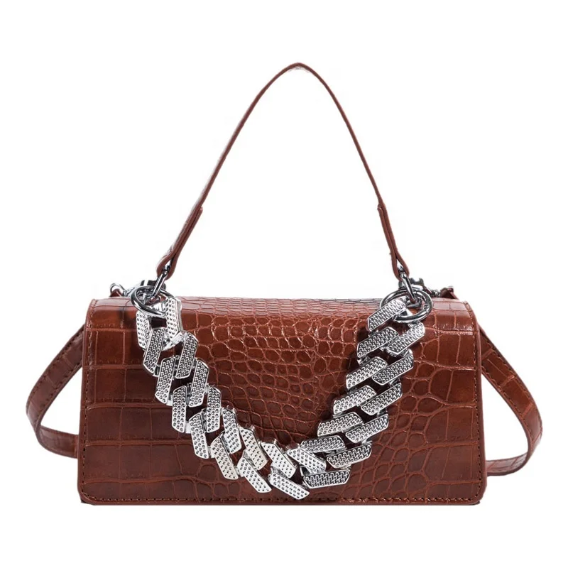 

2021 Fashion Crocodile Pattern Jelly Candy PU Leather Cross Shoulder Lady Mini Handbag Classic Women Sandals and Bags