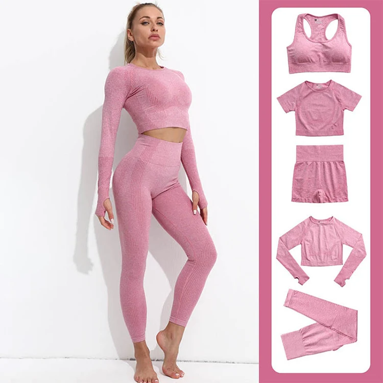 

Running Sports Women's Leggings sexy High Waist Tummy Control Fitness Seamless Short Yoga Two Piece Pants Set Summer, 10 colors