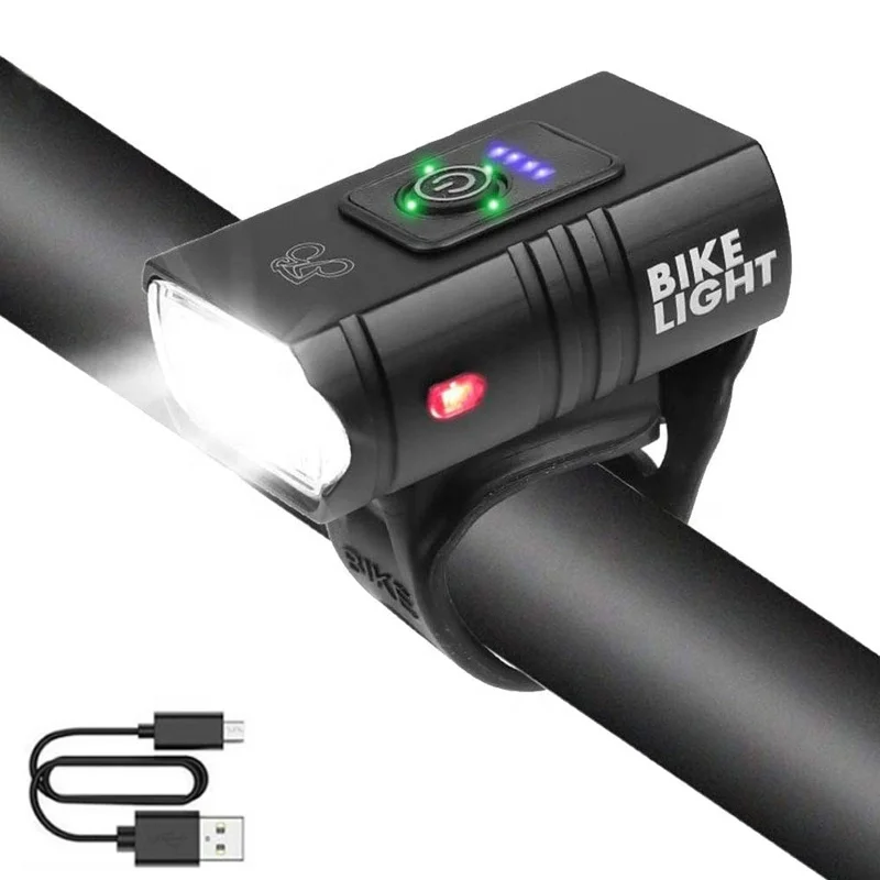 

Ultra bright 2xT6 LED Bike Lights USB rechargeable bicycle LED lights outdoor bike lamp bike accessories light equipment, Black