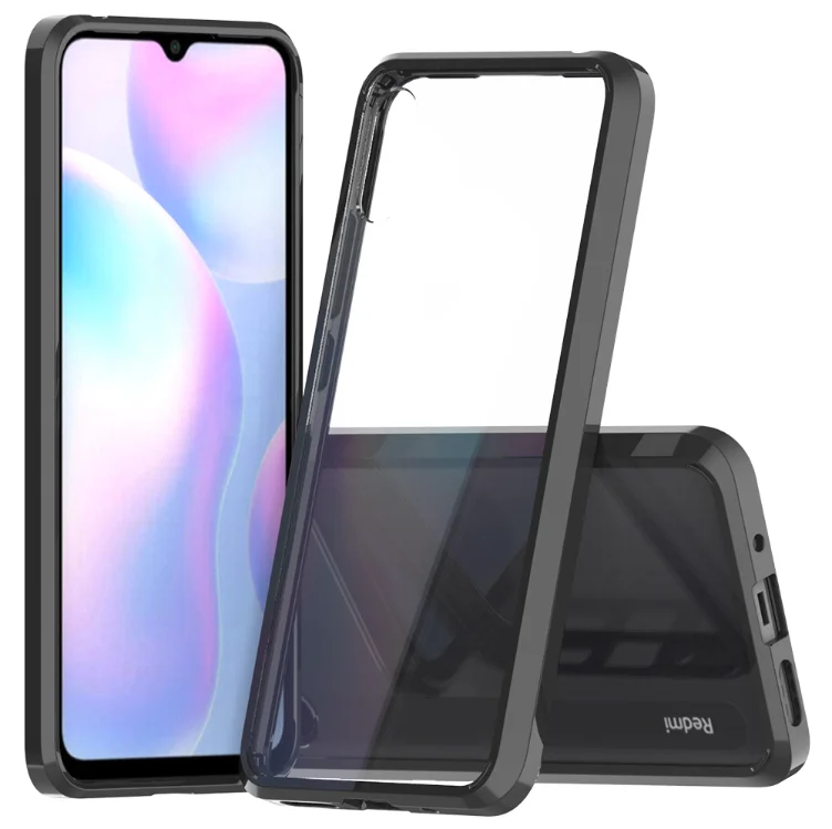 

Hot Sale good quality Acrylic case for redmi 9 Clear TPU Phone Case for redmi 9a, Blue/green/balck/red