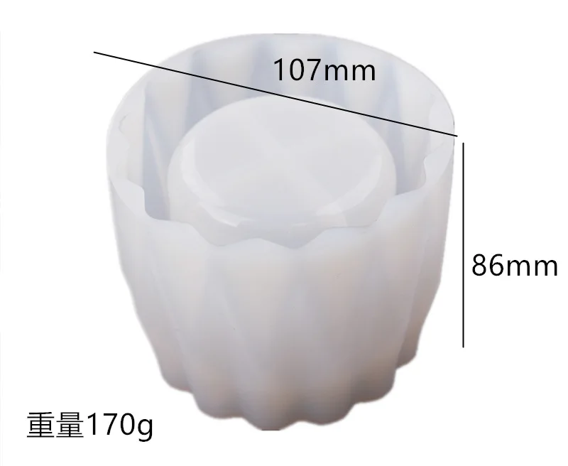 

B0118 New DIY glue drop epoxy resin cut surface vase pen holder special shape storage tank silicone molds, White