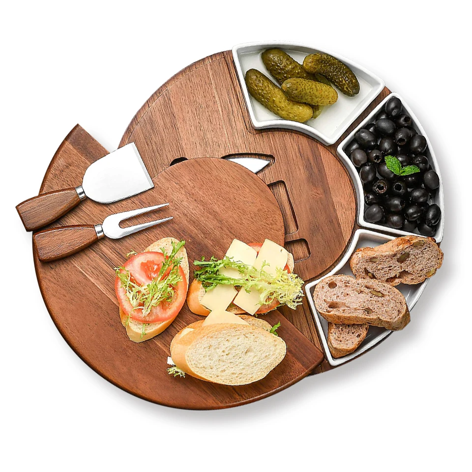 

Family party, picnic, camping | 100 percent wood does not contain BPA | round wood cheese board