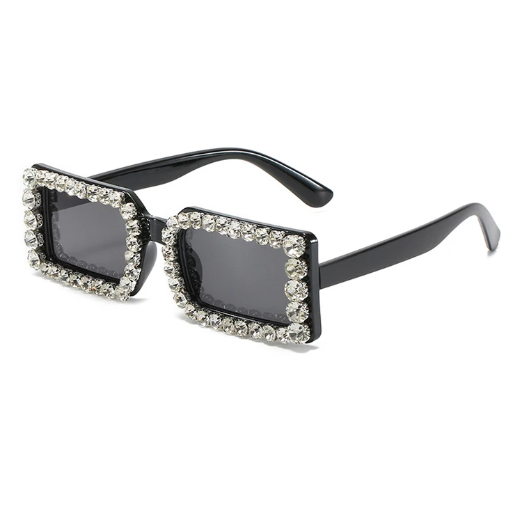 

2021 newest fashion luxury design small frame vintage diamond women sunglasses sun glasses