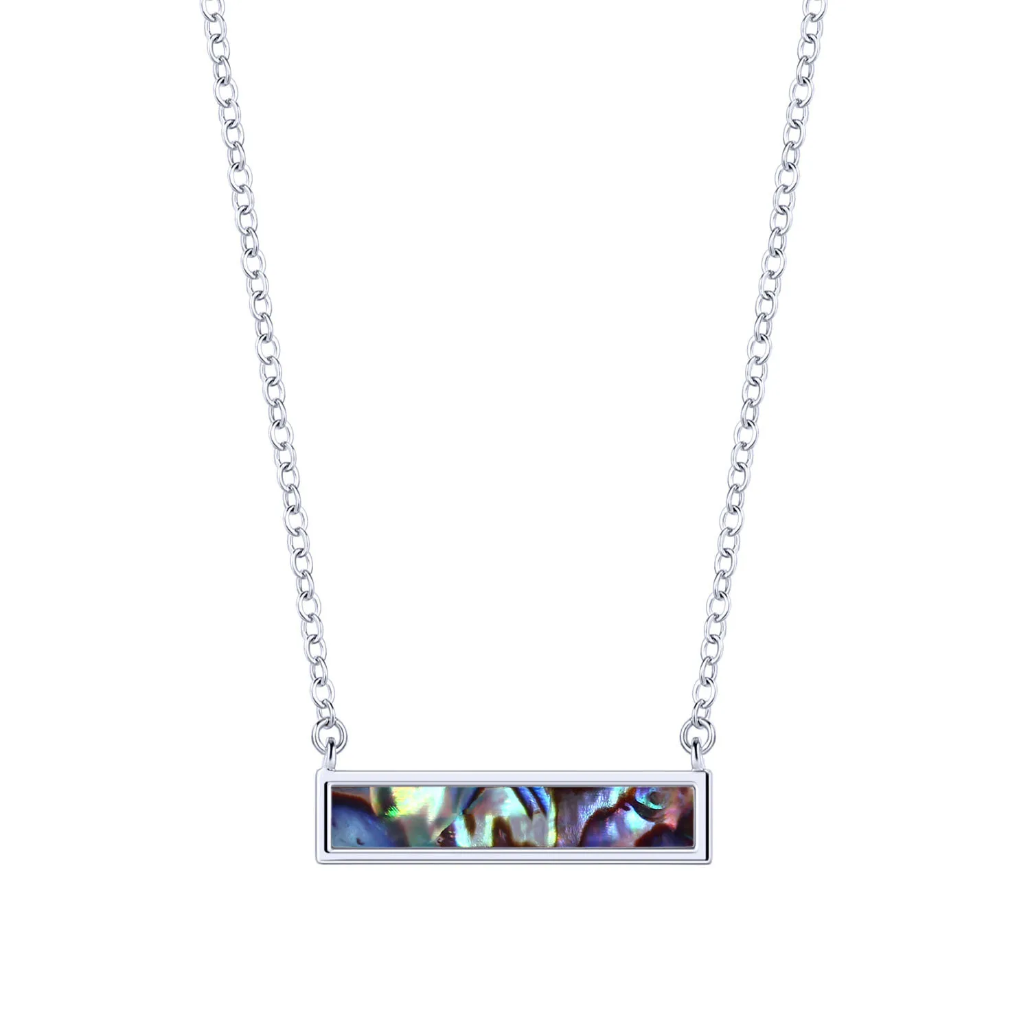 

Hot selling fashionable natural abalone shell rectangular hanging necklace small designer necklaces personalized necklace, Platinum color