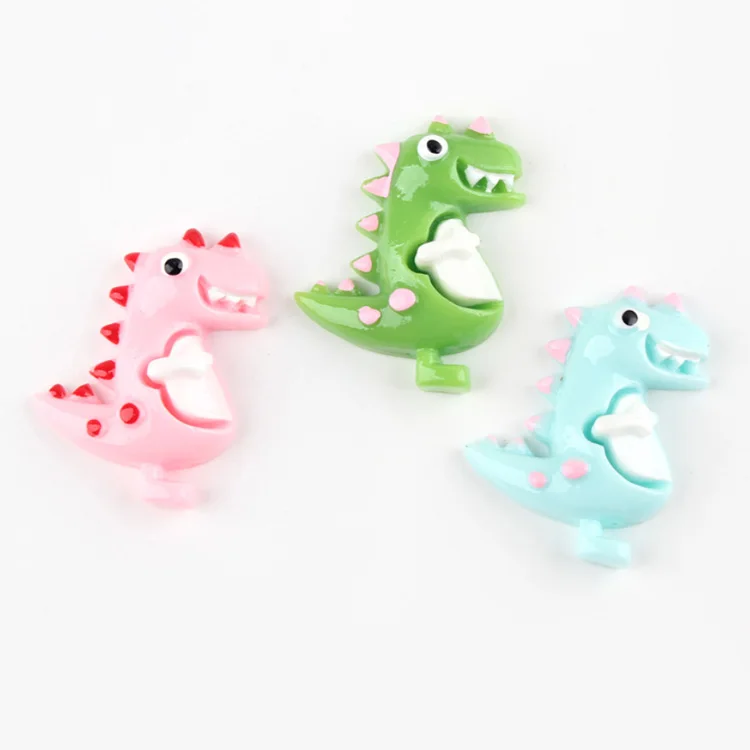 

yiwu supplier support customization cute cartoon dinosaur shape flat resin cabochon for diy