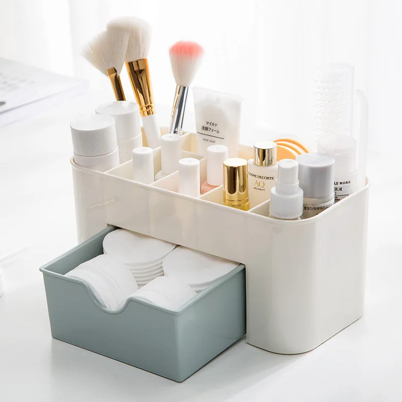 

PP Plastic Desktop Make Up Organizer For Storage Hanging Jewelry Box With Drawer