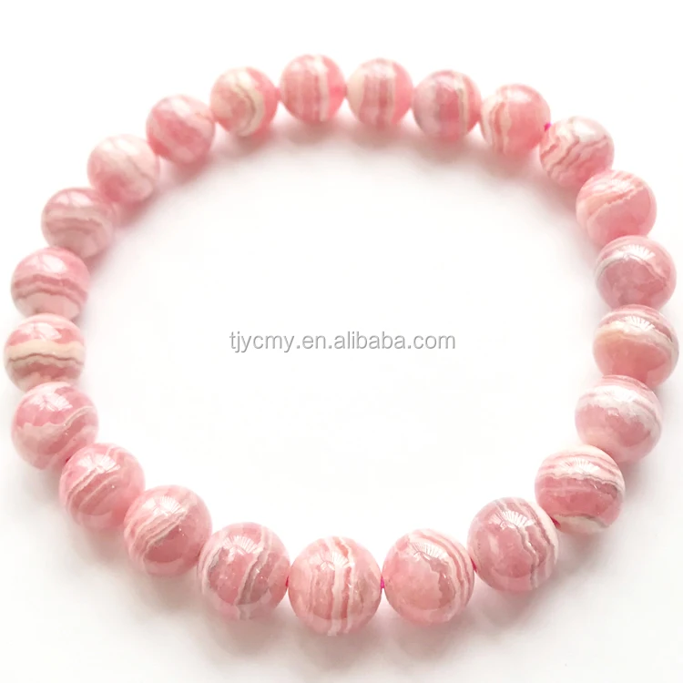 

gemstone Argentina Rhodochrosite loose stone women bracelet approx 7mm, Red