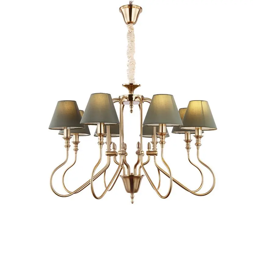 Hanging Candle Light Golden Hotel Living Room Chandelier Ceiling Lamp Elegant Chandeliers For Bedroom