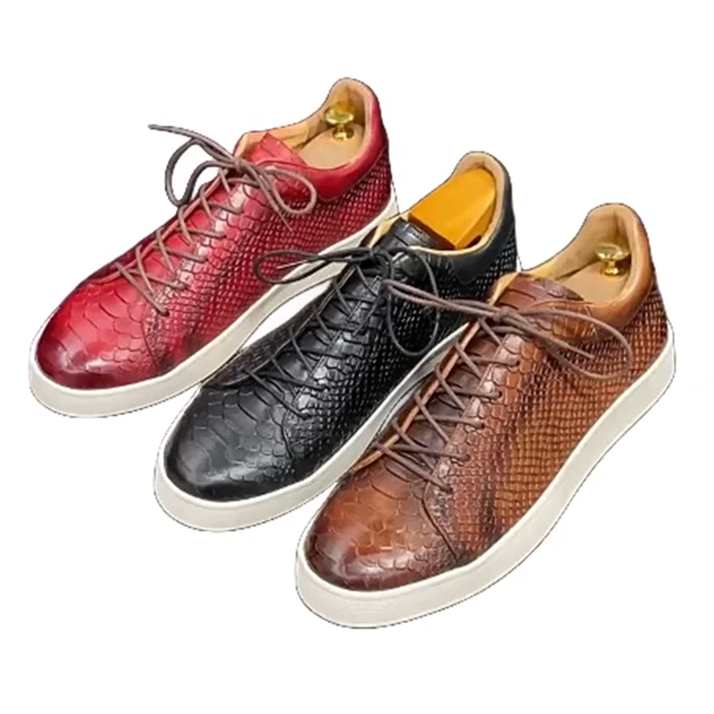 

2231-9 Quality Spring Autumn Leather Shoes for Men Crocodile Print Flat Casual Shoes For Men Comfortable Walking Style Shoes