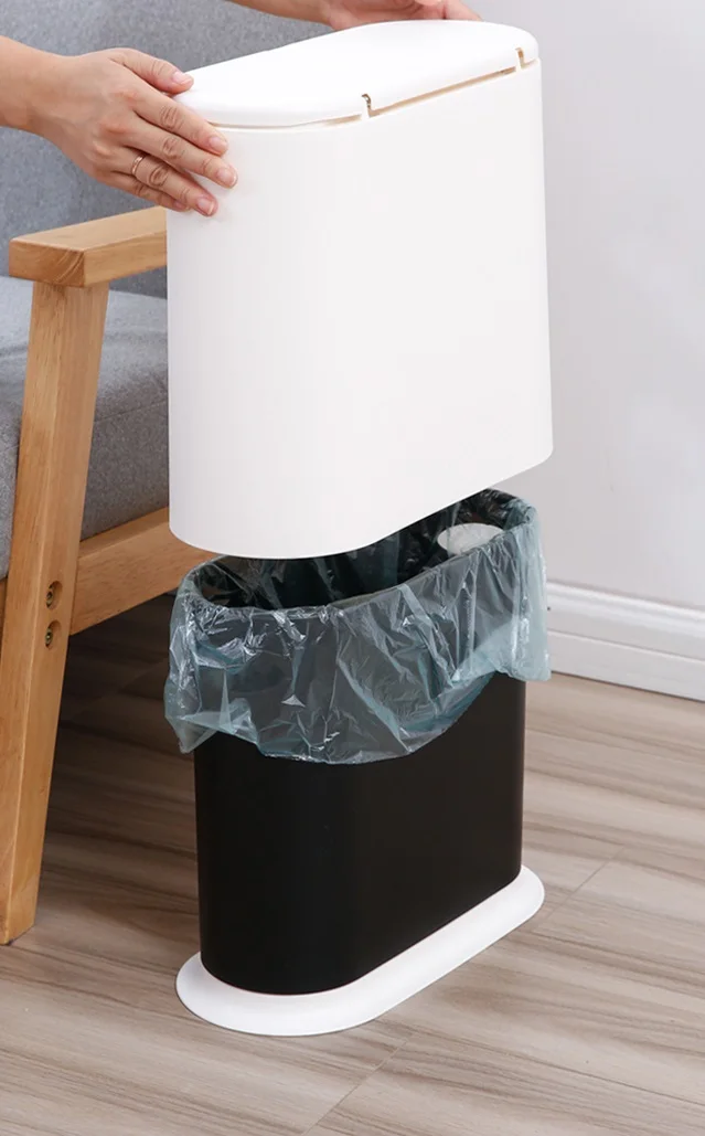 Dust Bin With Cover 10l For Office Home Tash Can With Button Buy Dust