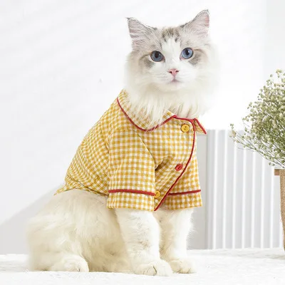 

Factory-made Wholesale New Style Pet Shirts Plaid Clothes Pets Cats