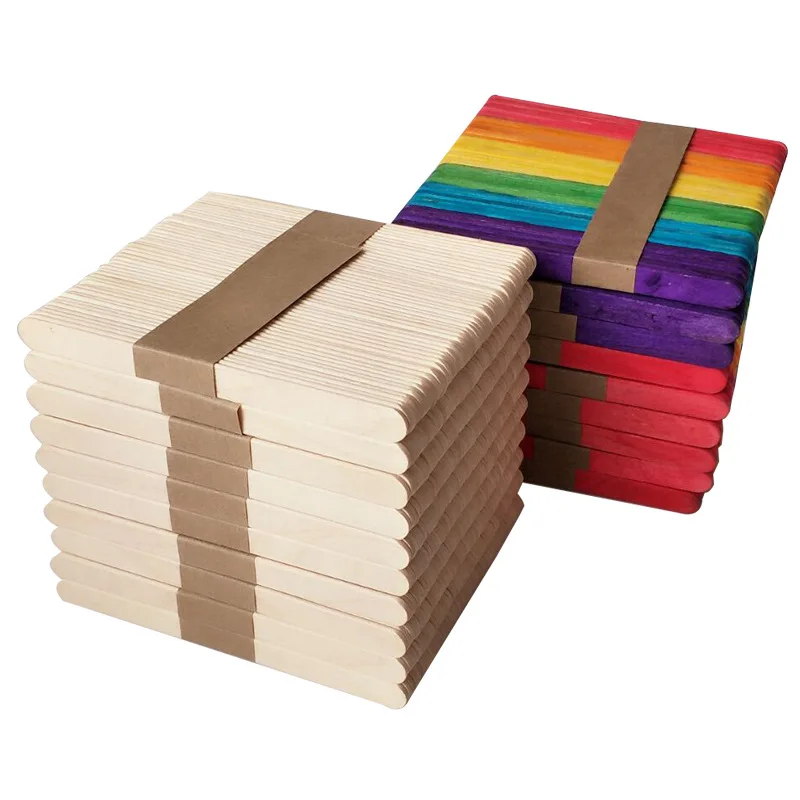 

50 PCS Wooden Popsicle Sticks For Silicone Popsicle Molds, Wood natural color