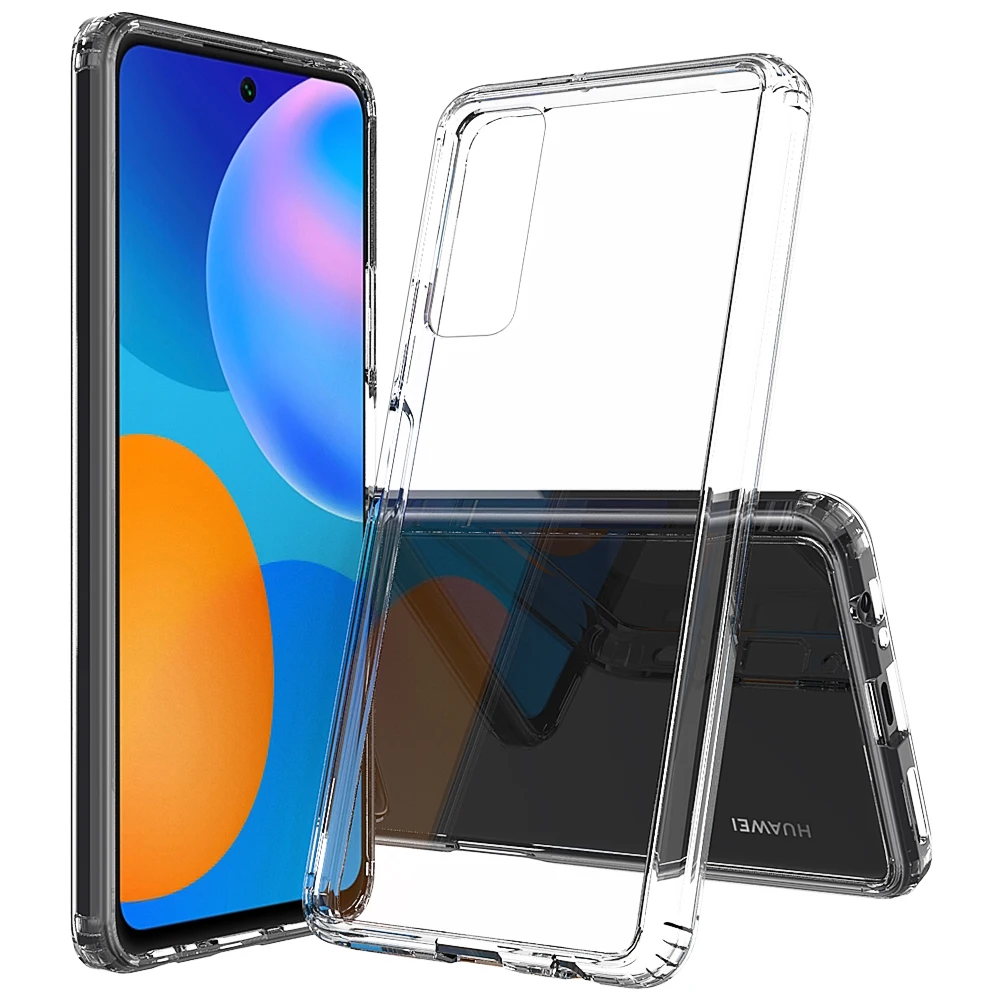 

Transparent Acrylic and Soft TPU Bumper Mobile Phone Case for Huawei P Smart 2021 Clear Phone Case