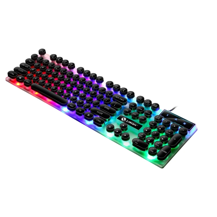 

Factory direct supply USB desktop punk manipulator floating round button gaming luminous gaming keyboard