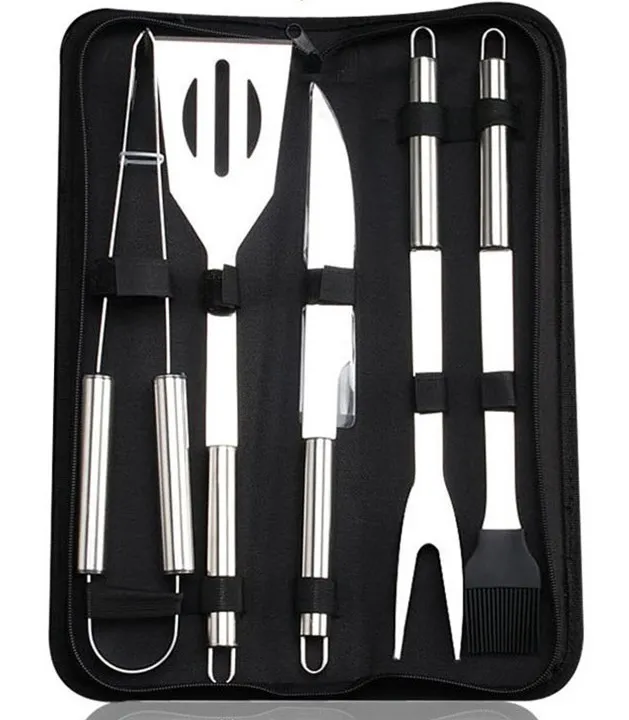 

Amazon Top Rated Grill Utensil Outdoor Barbecue Stainless Steel 5Pcs Bbq Tool Set with Nylon Carry Bag