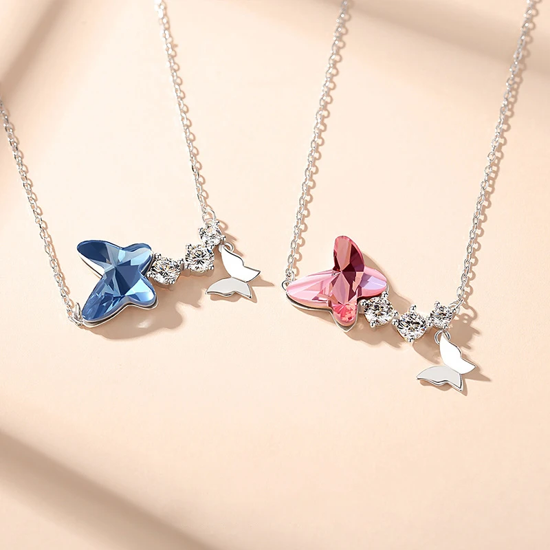 

Best Selling High Quality 925 Sterling Silver Butterfly Crystal Pendant Necklace