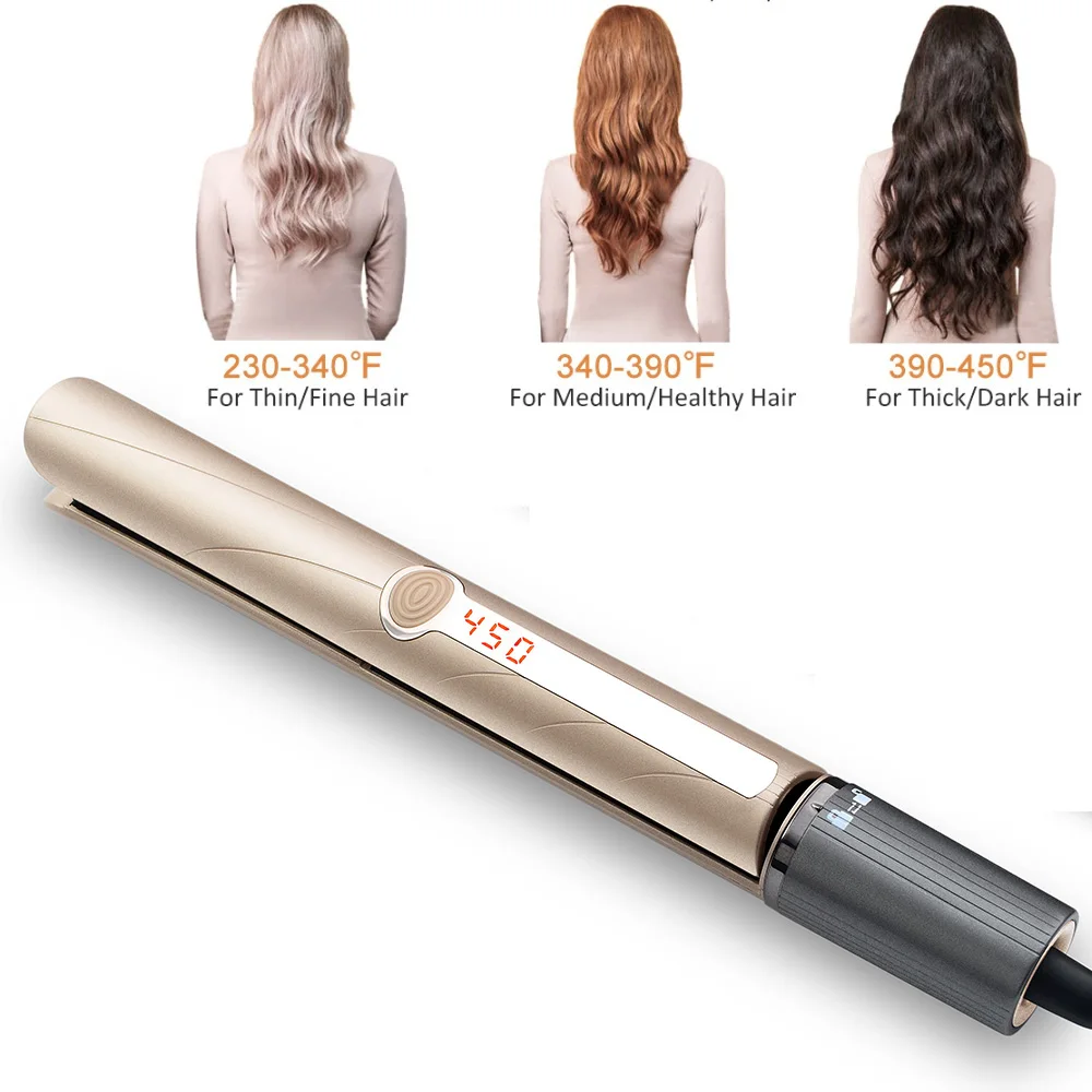 
1 Inch Hair Curler Professional 2 in 1 Hair Straightener Iron and Curling Iron Ceramic Flat Iron Hair Straightener 