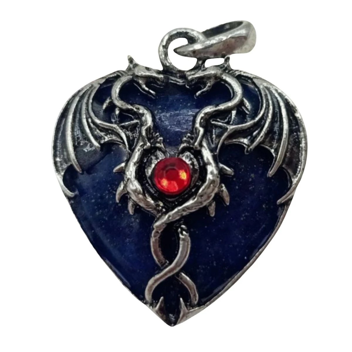 Reiki Lapis Lazuli Pterosaur Shape Heart Pendant for DIY Jewelry Making Retro Jewelry Accessories