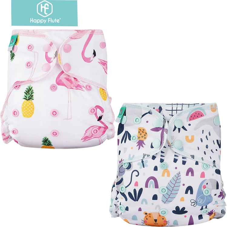 

Happy Flute OS Velour night AI2 baby diaper reusable heavy wetter hybrid AI2 waterproof bamboo washable baby aio cloth diaper, More than 300 pcs