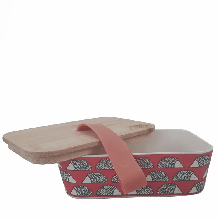 

Leakproof food container with bamboo lid bamboo fiber bento lunch box