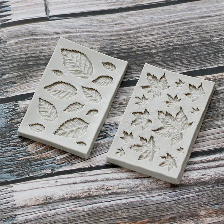 

Y2424 Handmade silicone fondant molds maple leaf silicone molds for cake decoration, Random