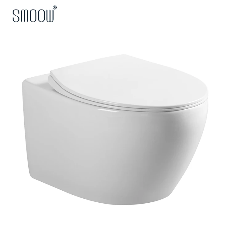 
Modern style round rimless wall hang toilet ceramic WC commode for hotel home bathroom 