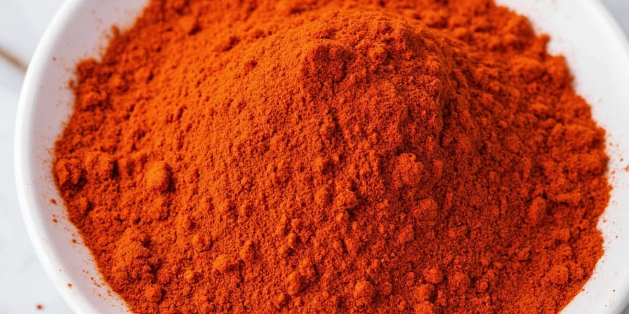 A close-up of various chili powders in small bowls