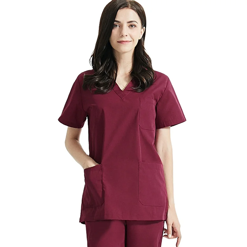 

2021 Factory Custom Short Sleeves High Quality Casual Medical Hospital Nursing Scrubs Nurse Uniform, Customized color