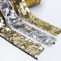 

Deepeel KY877 4cm Sewing Accessories Stage Dance Dress Belt Trims 3D Gold Silver Lace Ribbons Eco-Friendly Sequins Lace