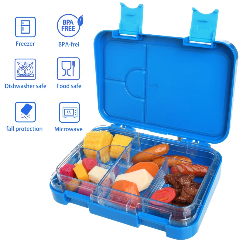 

1000ml 5 Compartment Big Size Spill proof Lunch Box Adults Office Personalized Bento Lunchbox Leakproof